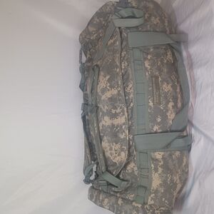 Green Military-Style Duffel Bag with MOLLE Webbing